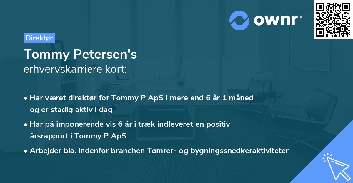 Tommy Petersen's erhvervskarriere kort