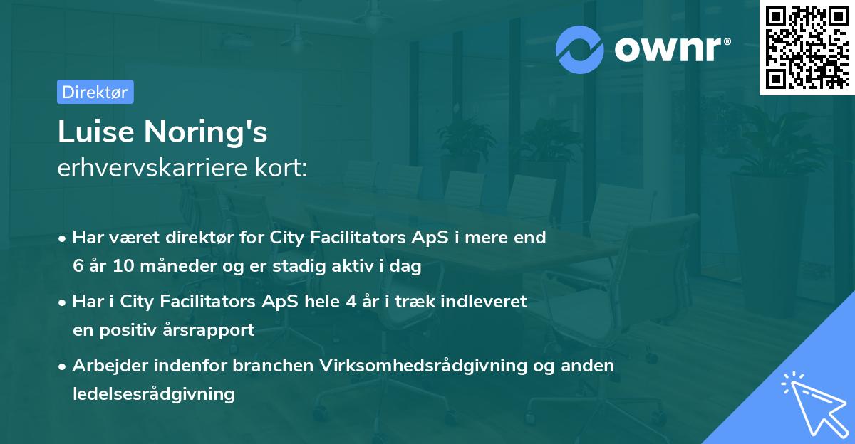 Luise Noring's erhvervskarriere kort