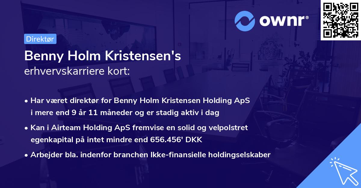 Benny Holm Kristensen's erhvervskarriere kort