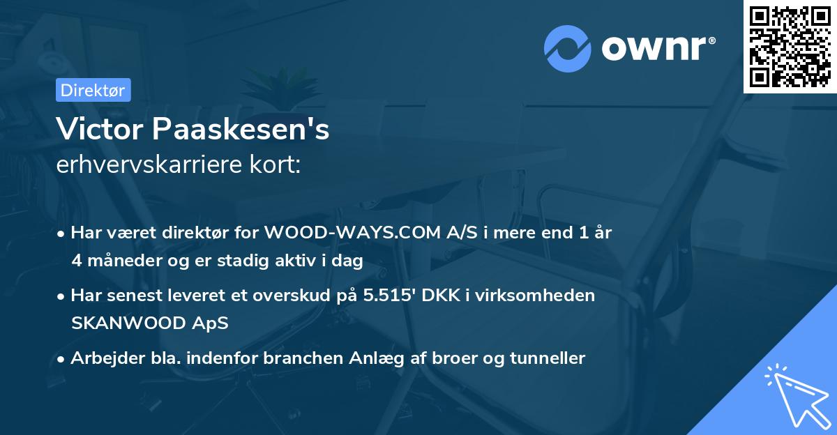 Victor Paaskesen's erhvervskarriere kort