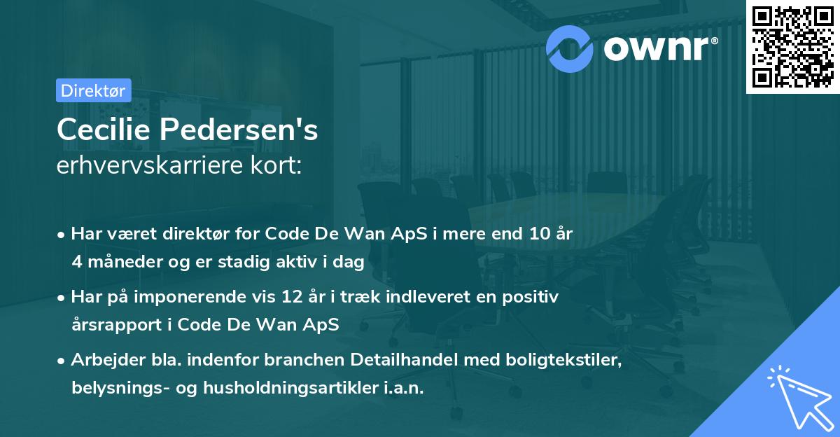 Cecilie Pedersen's erhvervskarriere kort