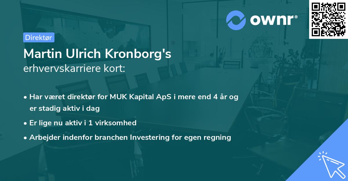 Martin Ulrich Kronborg's erhvervskarriere kort