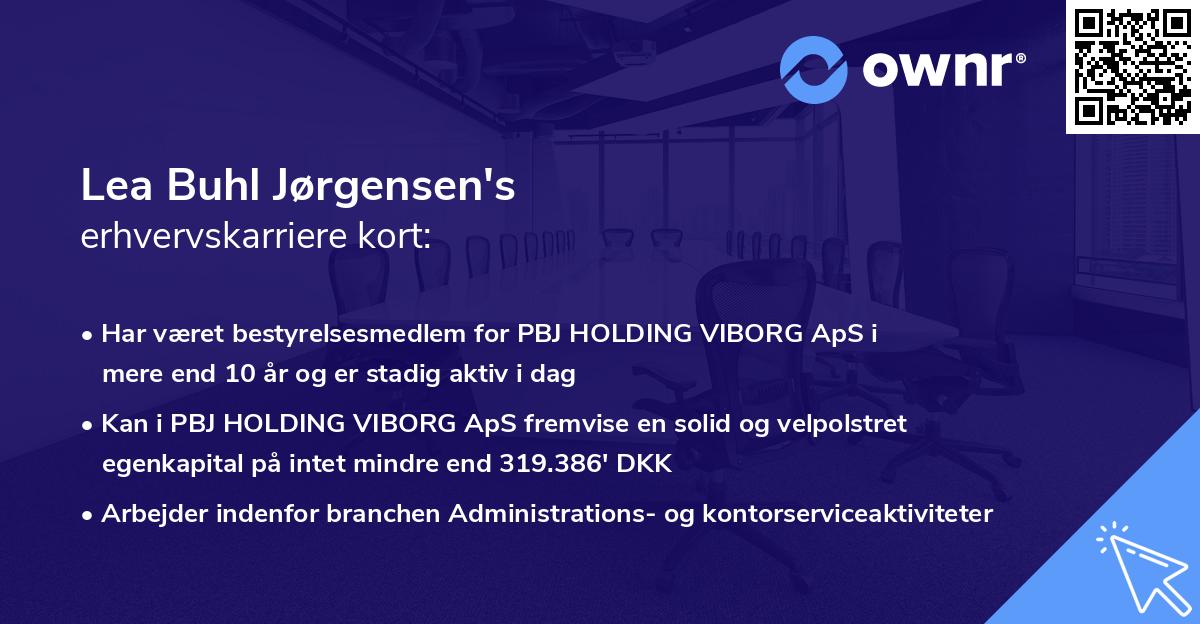 Lea Buhl Jørgensen's erhvervskarriere kort