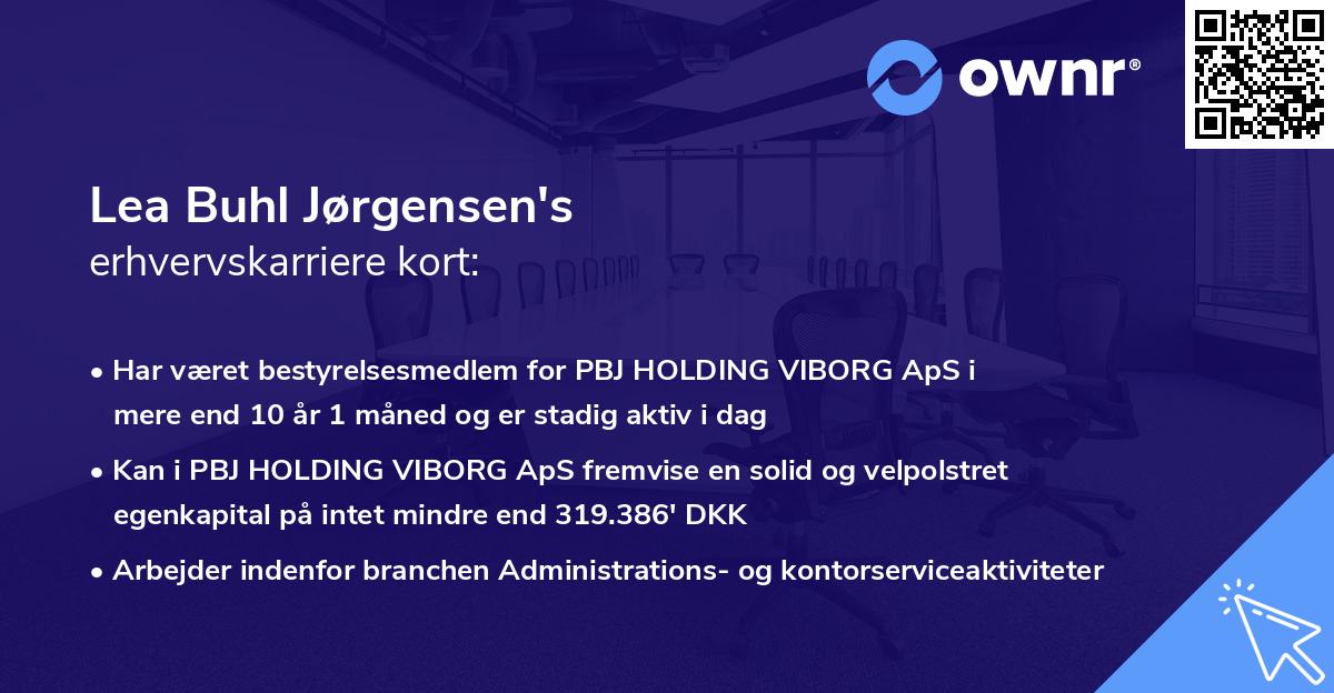 Lea Buhl Jørgensen's erhvervskarriere kort