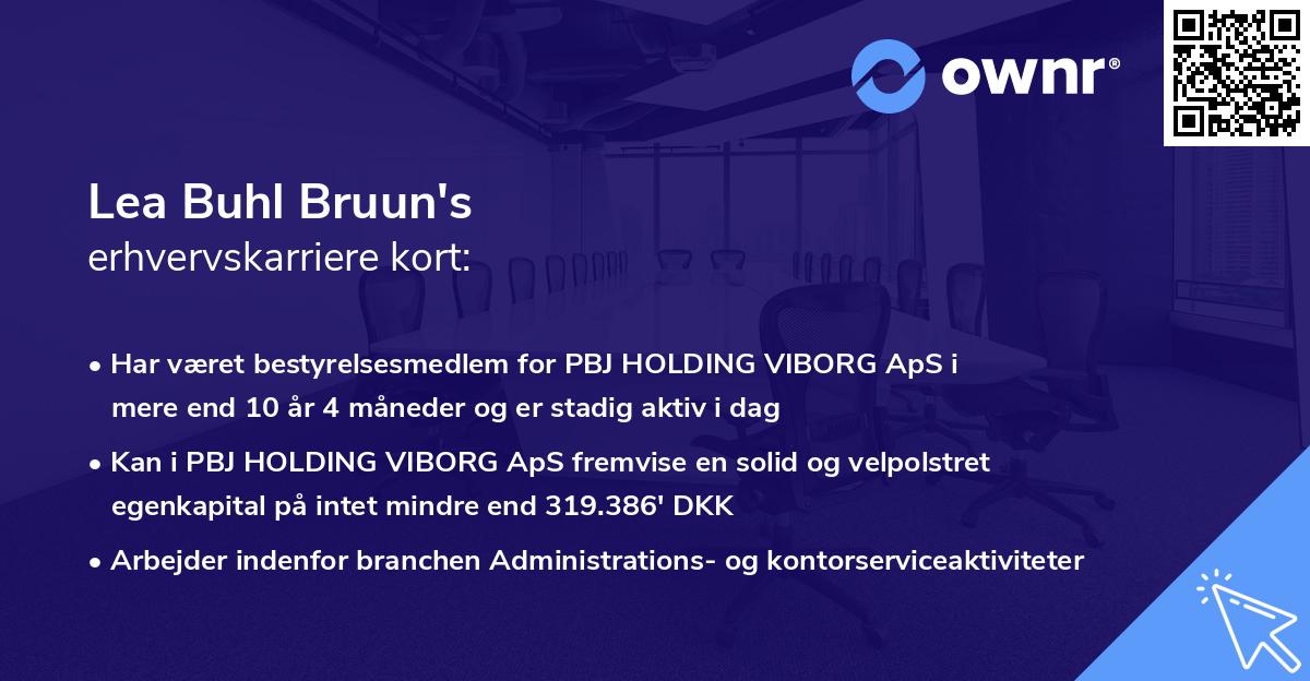 Lea Buhl Bruun's erhvervskarriere kort