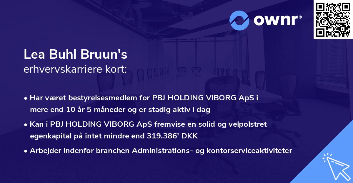 Lea Buhl Bruun's erhvervskarriere kort