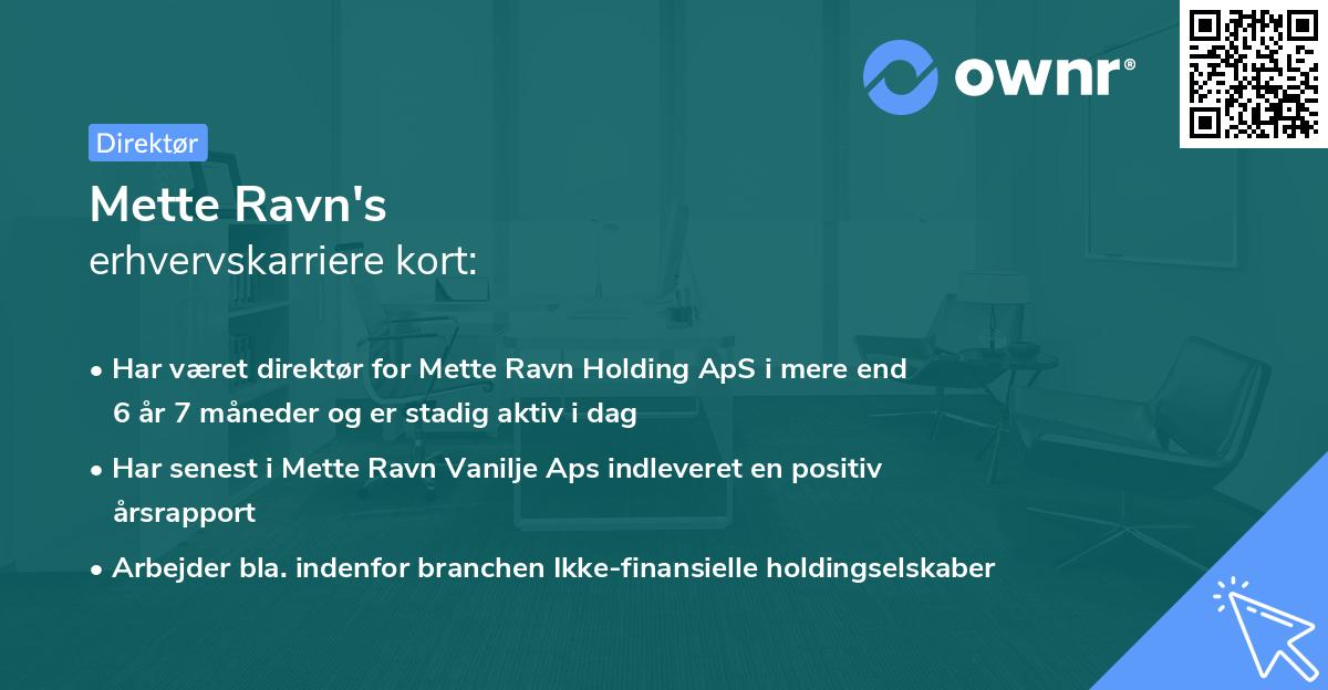 Mette Ravn's erhvervskarriere kort