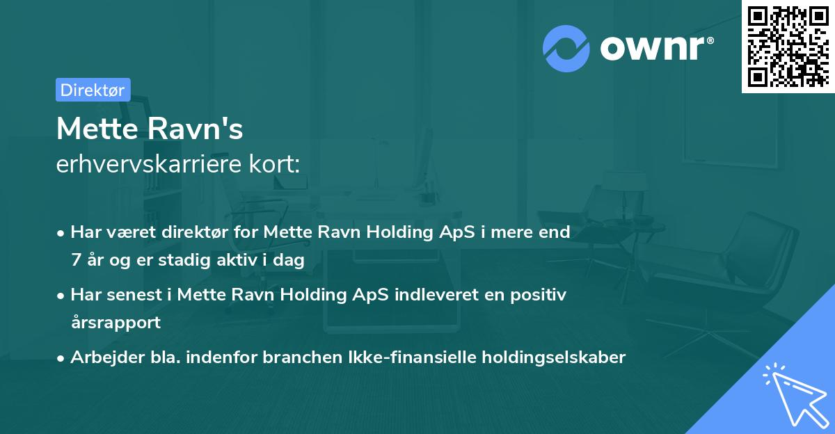 Mette Ravn's erhvervskarriere kort