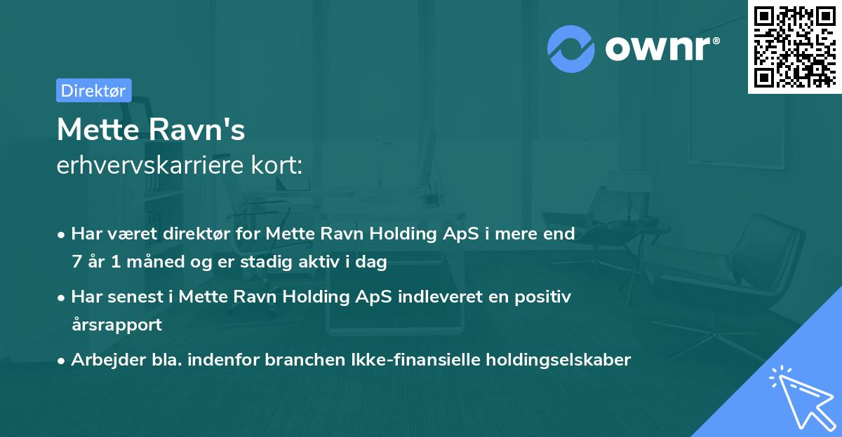 Mette Ravn's erhvervskarriere kort