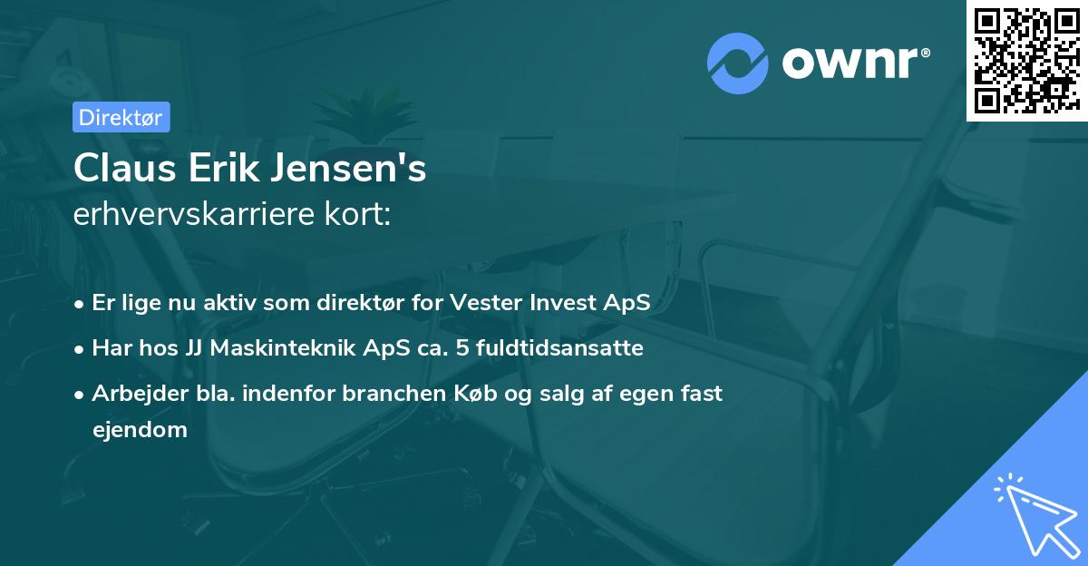 Claus Erik Jensen's erhvervskarriere kort