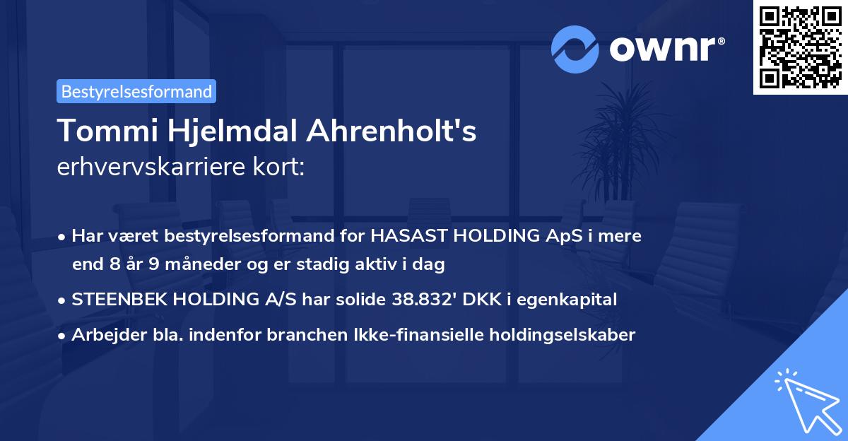 Tommi Hjelmdal Ahrenholt's erhvervskarriere kort
