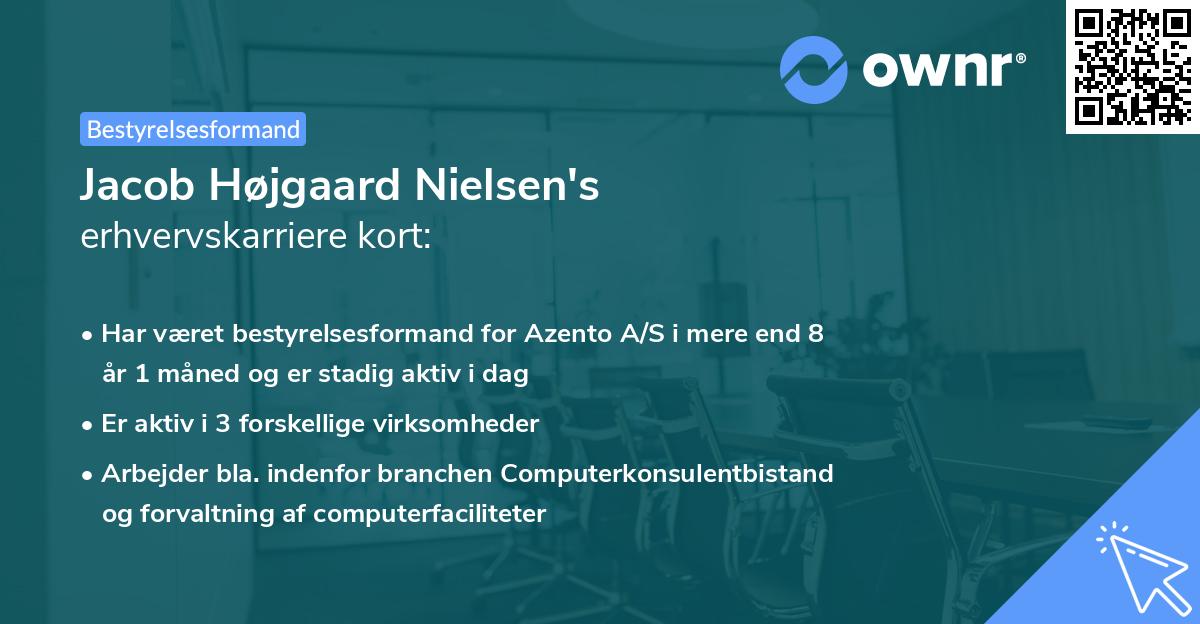 Jacob Højgaard Nielsen's erhvervskarriere kort
