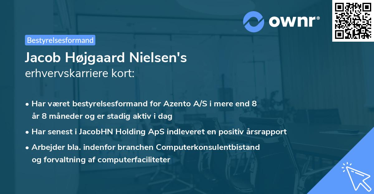 Jacob Højgaard Nielsen's erhvervskarriere kort