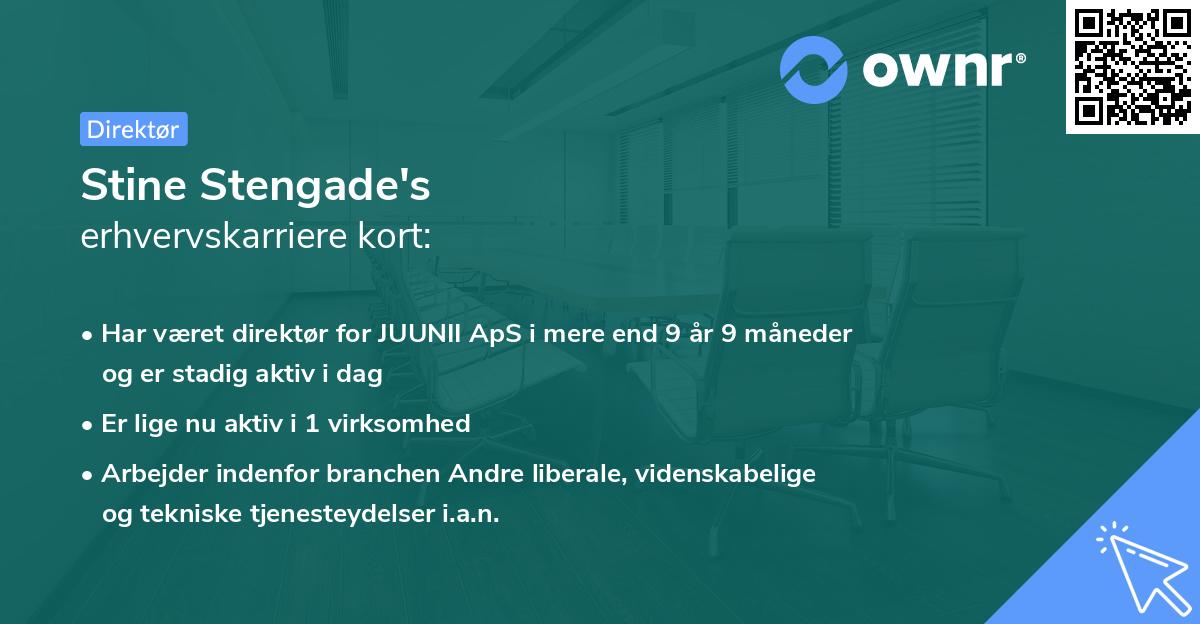 Stine Stengade's erhvervskarriere kort