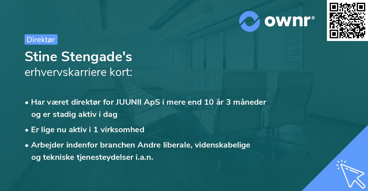 Stine Stengade's erhvervskarriere kort