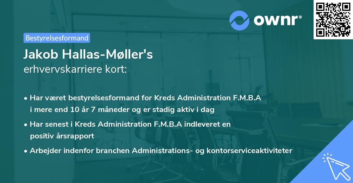 Jakob Hallas-Møller's erhvervskarriere kort