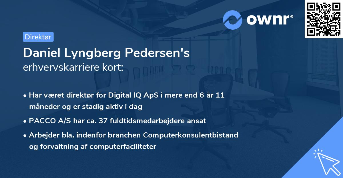Daniel Lyngberg Pedersen's erhvervskarriere kort