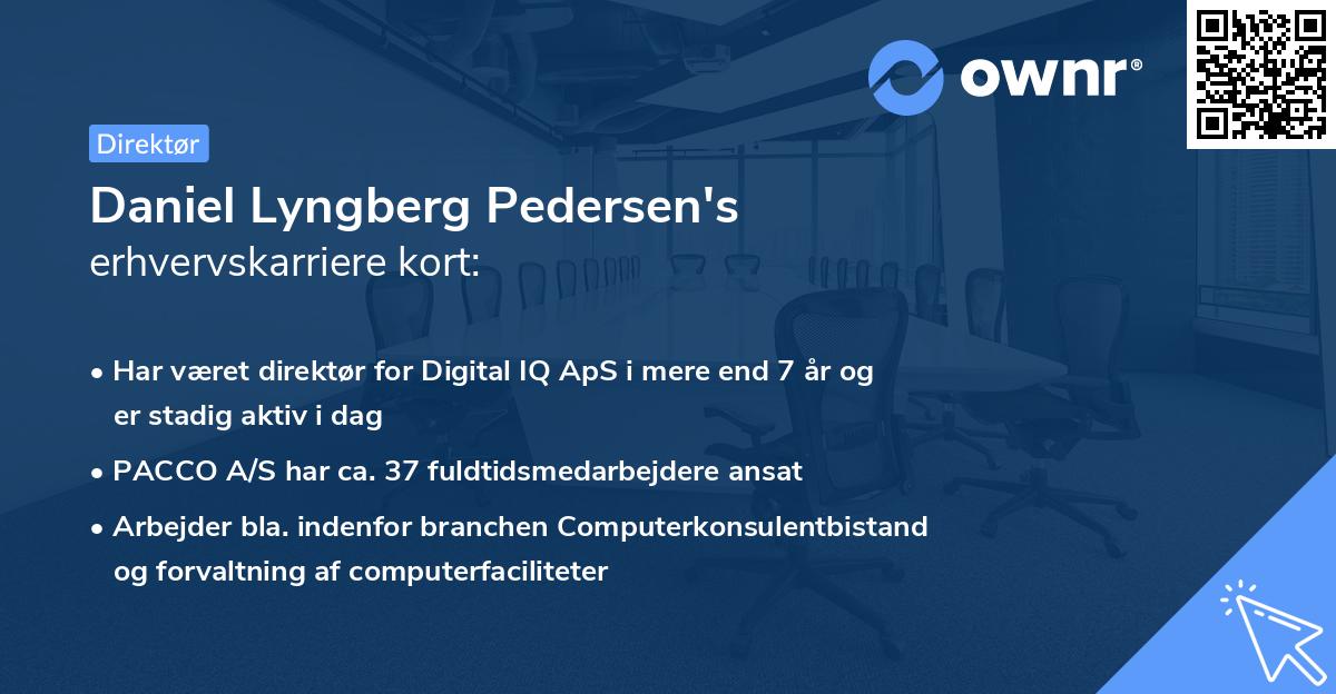 Daniel Lyngberg Pedersen's erhvervskarriere kort