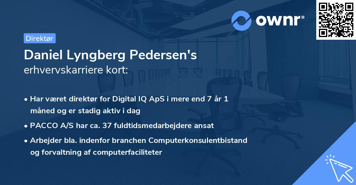 Daniel Lyngberg Pedersen's erhvervskarriere kort
