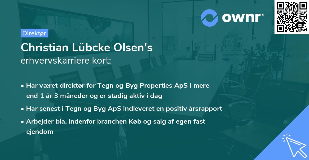 Christian Lübcke Olsen's erhvervskarriere kort