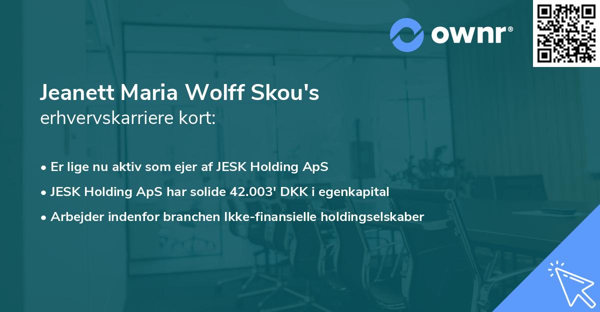 Jeanett Maria Wolff Skou's erhvervskarriere kort