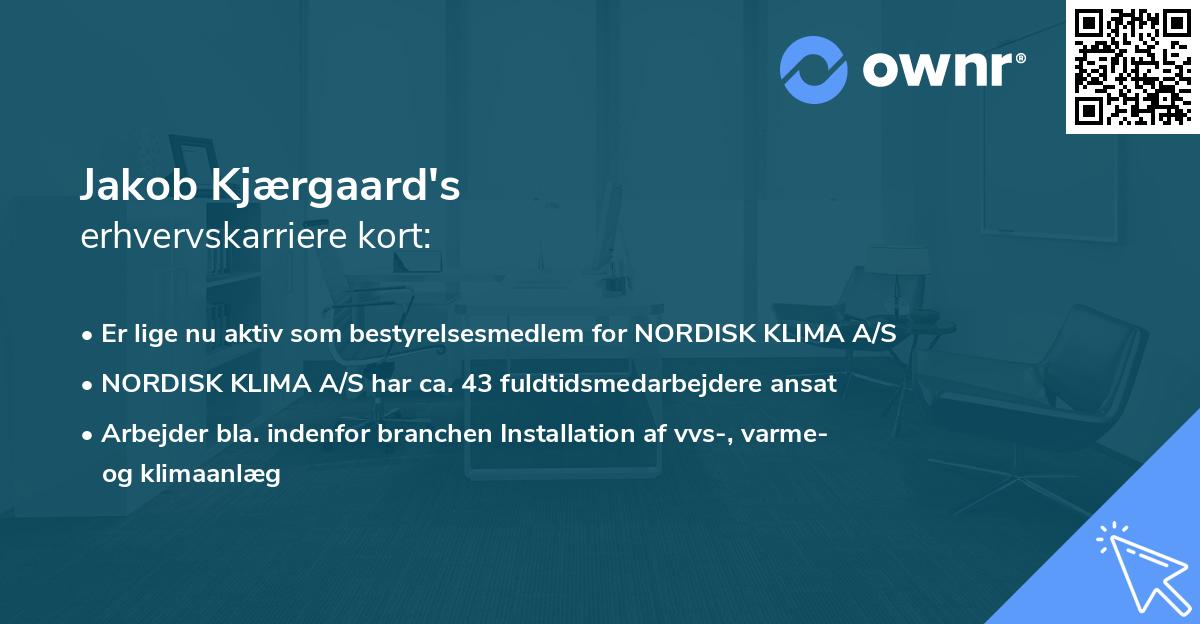 Jakob Kjærgaard's erhvervskarriere kort