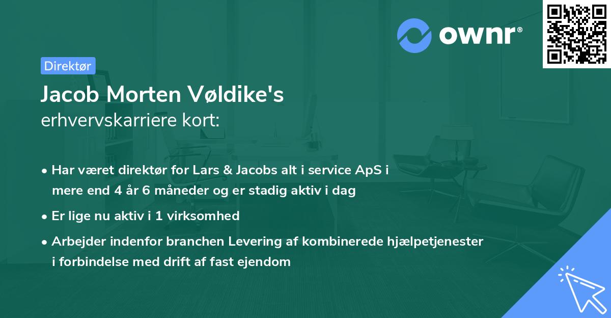 Jacob Morten Vøldike's erhvervskarriere kort