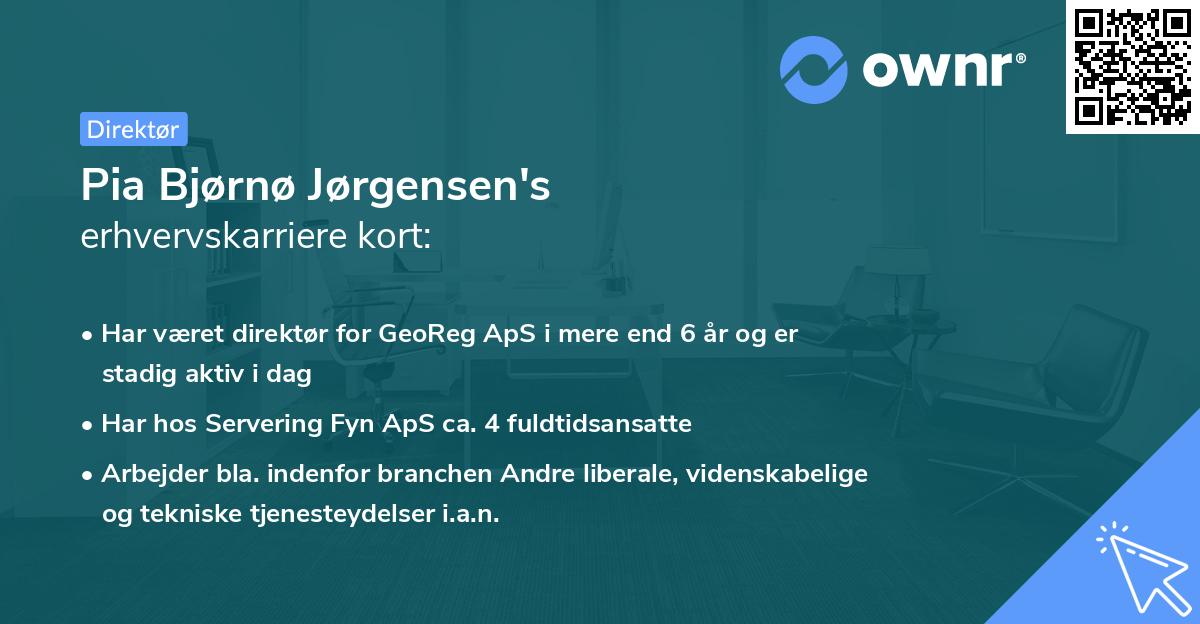 Pia Bjørnø Jørgensen's erhvervskarriere kort