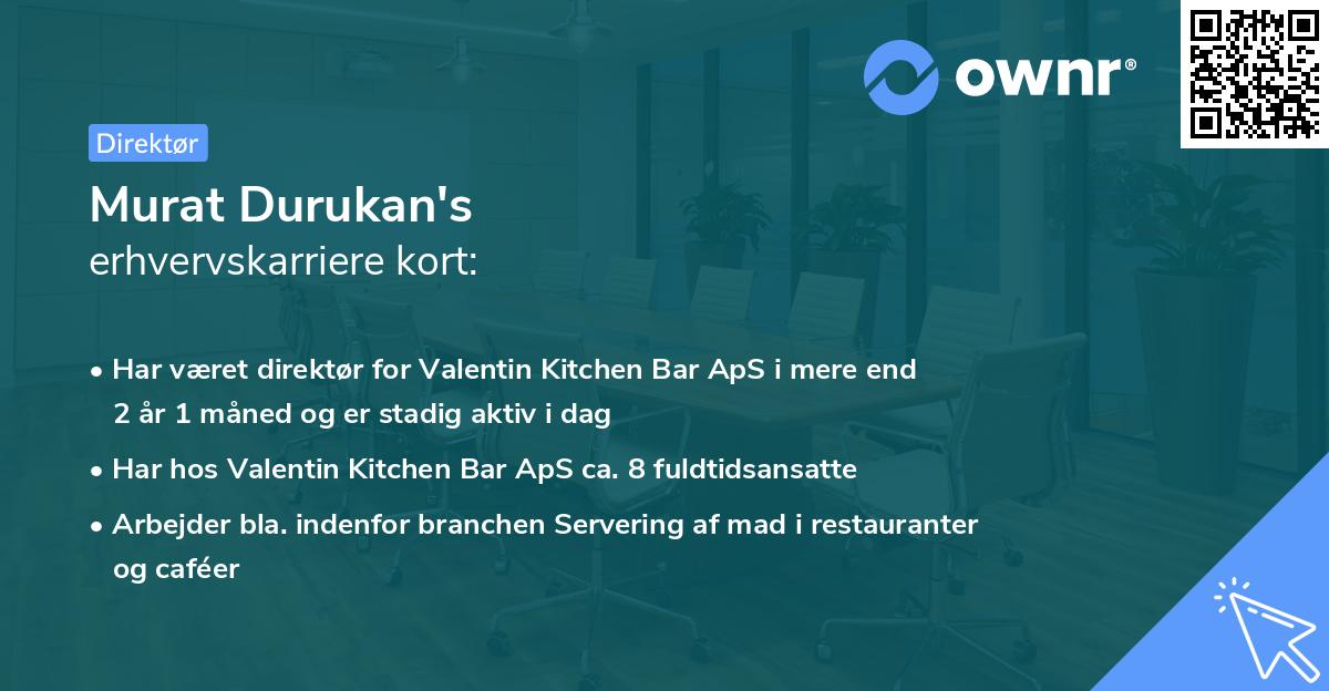 Murat Durukan's erhvervskarriere kort