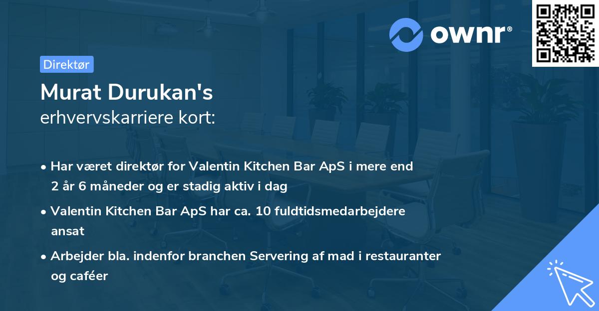 Murat Durukan's erhvervskarriere kort