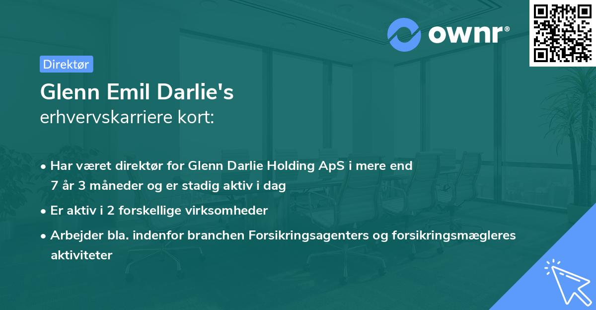 Glenn Emil Darlie's erhvervskarriere kort