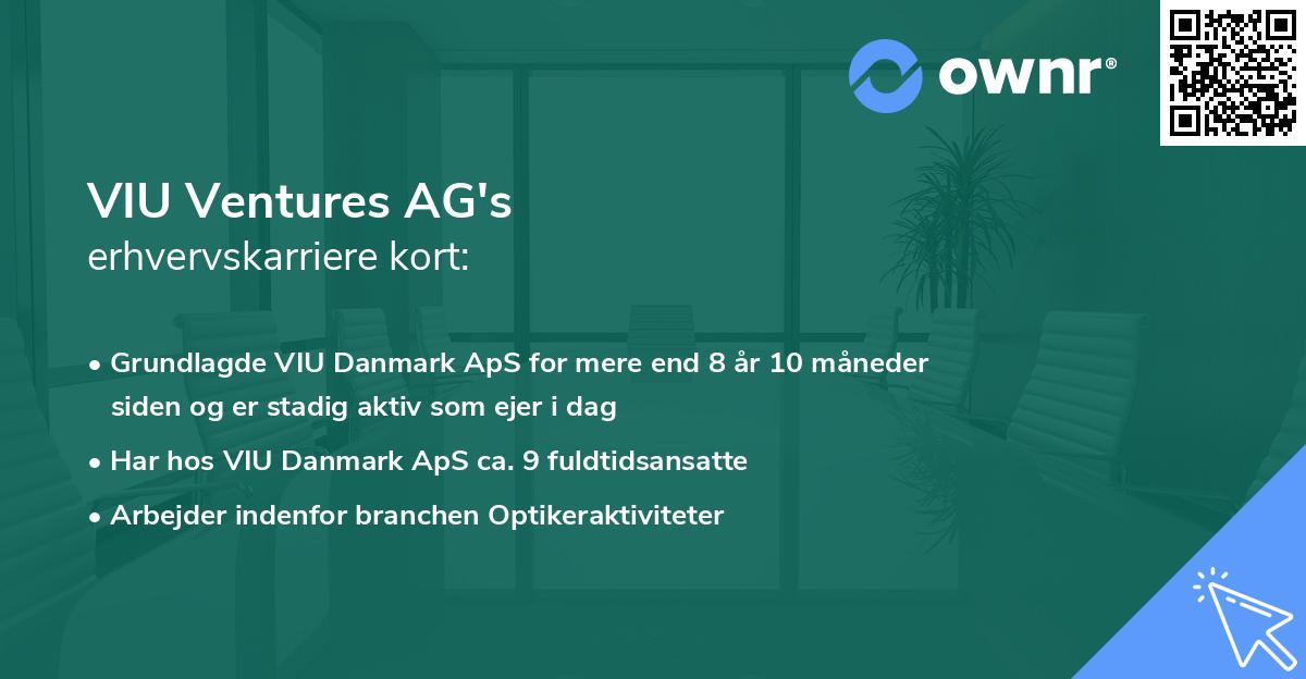 VIU Ventures AG's erhvervskarriere kort