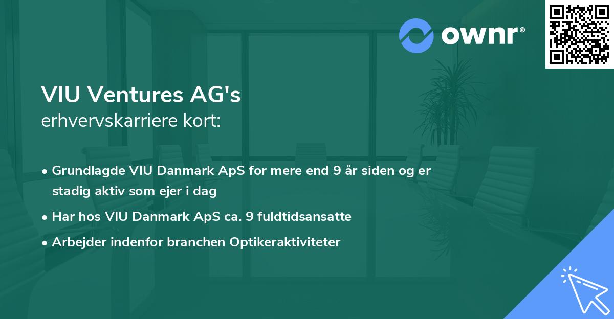 VIU Ventures AG's erhvervskarriere kort