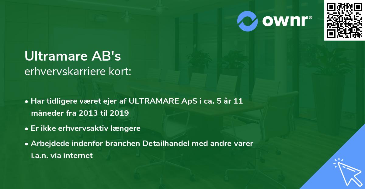 Ultramare AB's erhvervskarriere kort