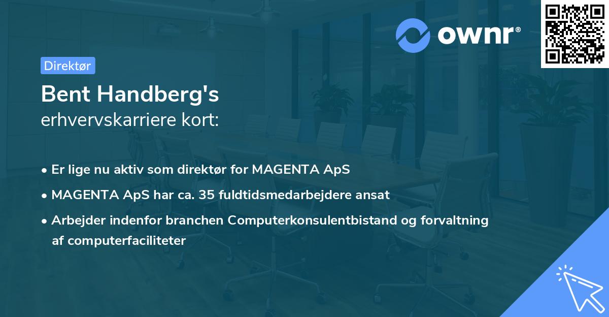 Bent Handberg's erhvervskarriere kort