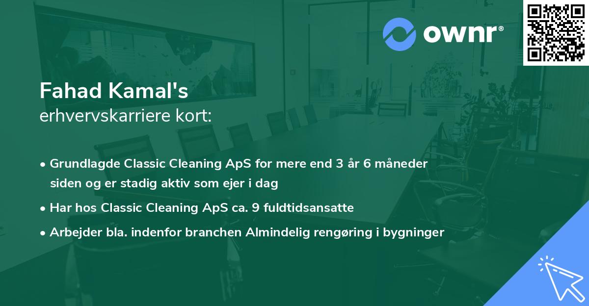 Fahad Kamal's erhvervskarriere kort