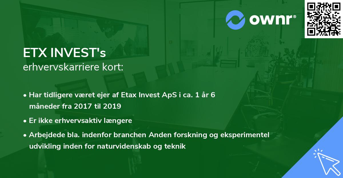 ETX INVEST's erhvervskarriere kort