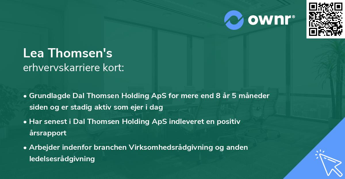 Lea Thomsen's erhvervskarriere kort