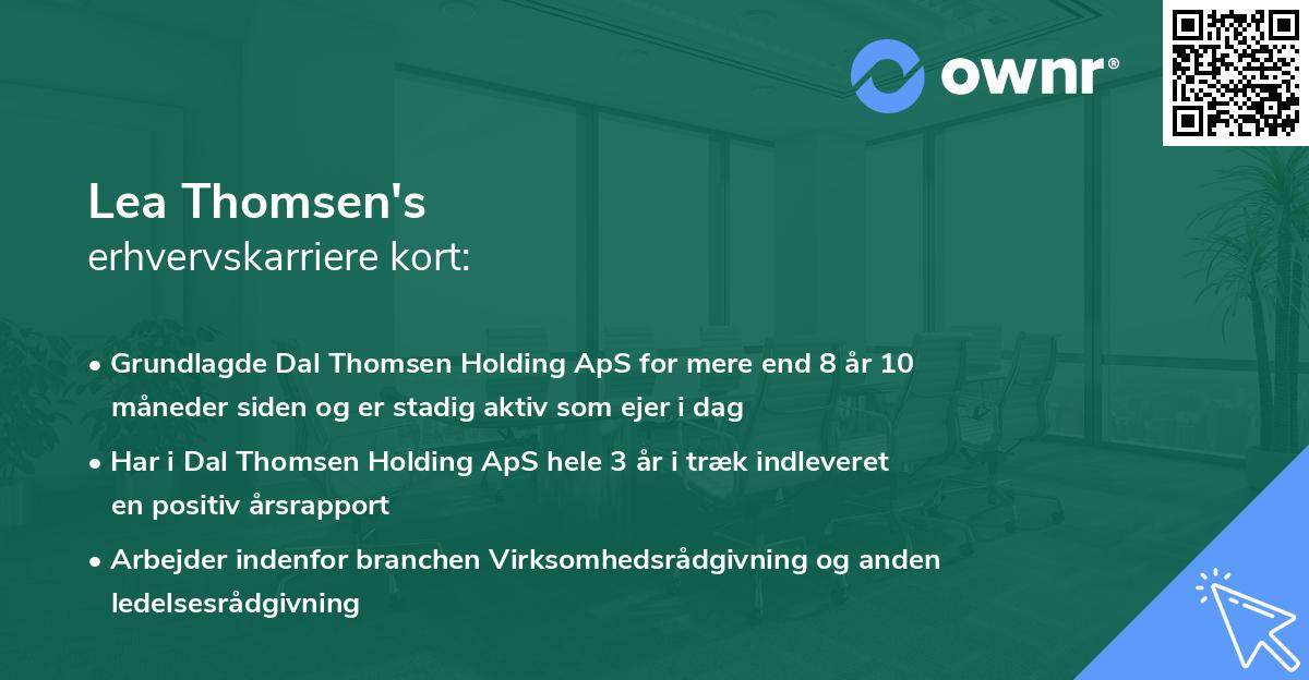 Lea Thomsen's erhvervskarriere kort