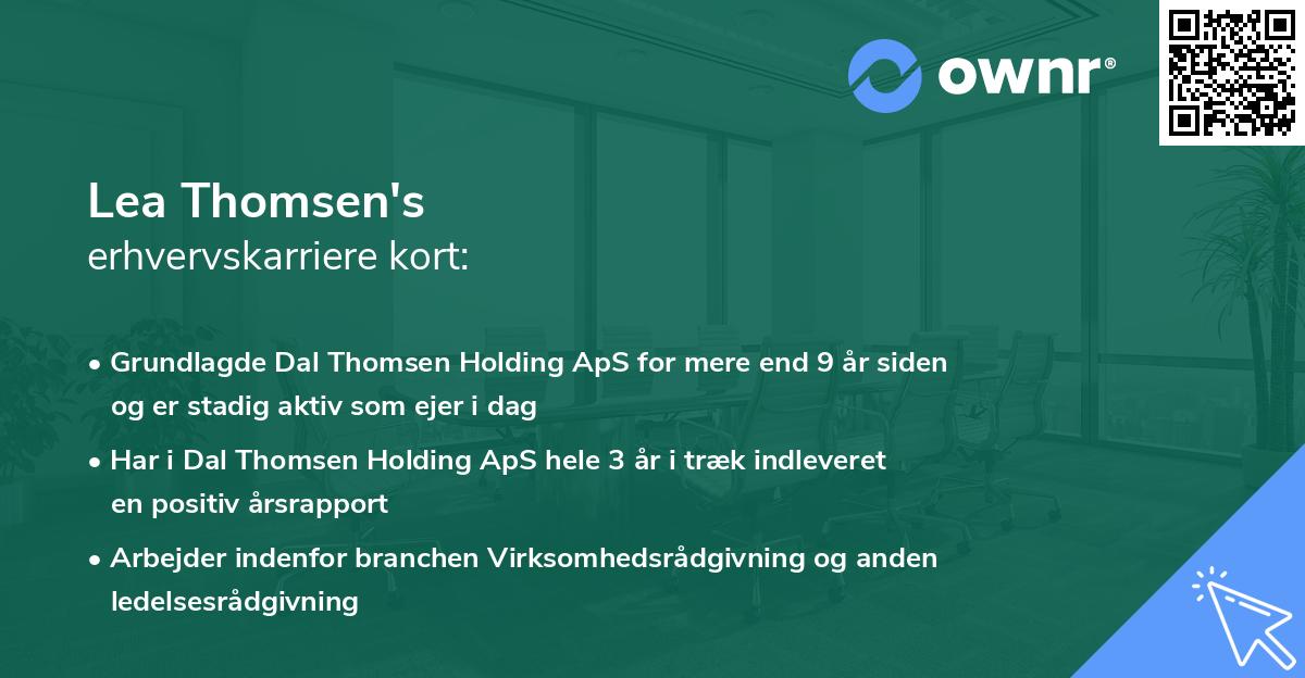Lea Thomsen's erhvervskarriere kort