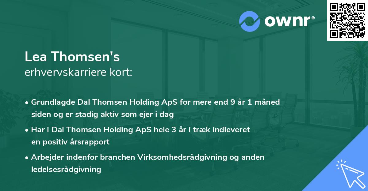 Lea Thomsen's erhvervskarriere kort