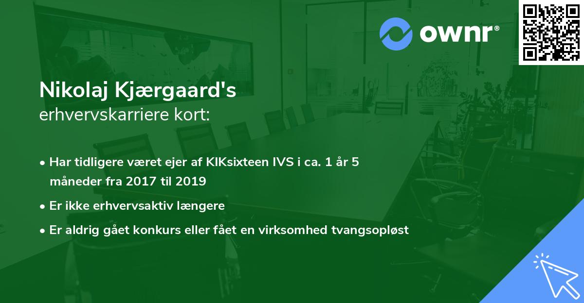 Nikolaj Kjærgaard's erhvervskarriere kort