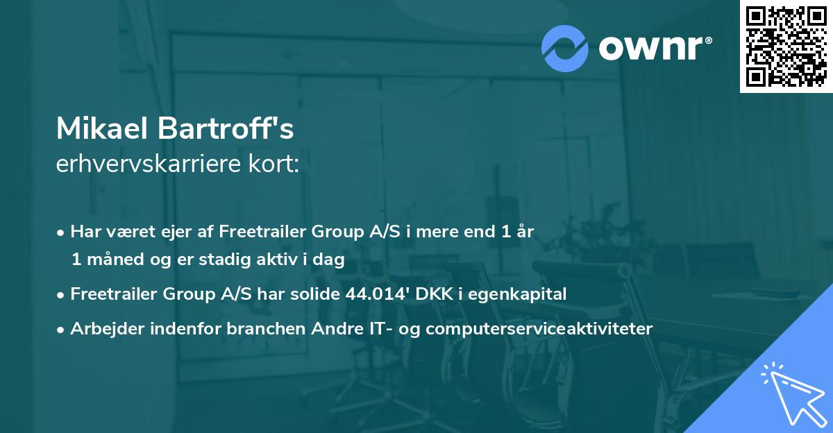 Mikael Bartroff's erhvervskarriere kort