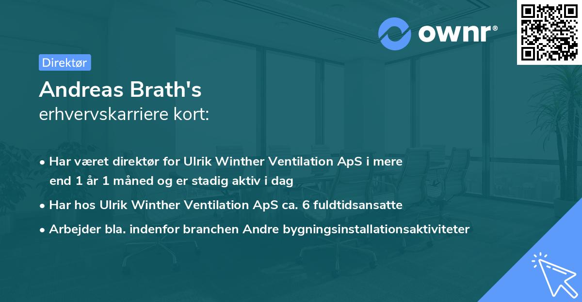 Andreas Brath's erhvervskarriere kort