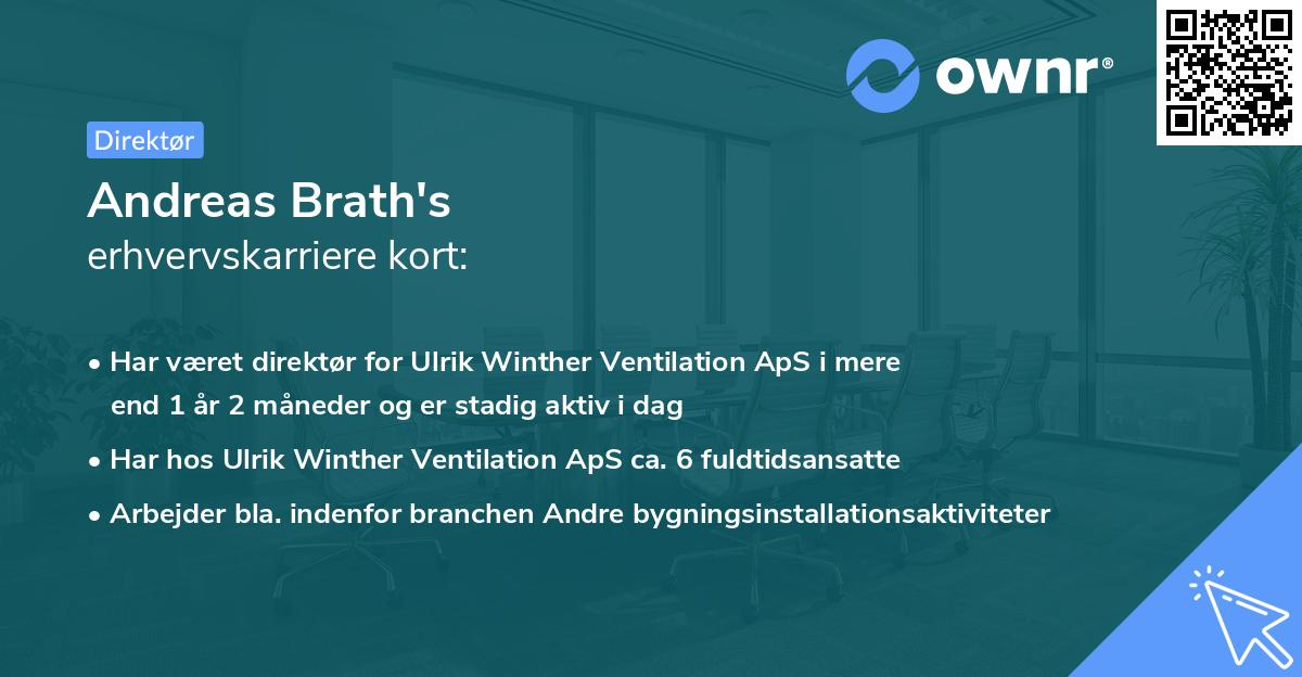 Andreas Brath's erhvervskarriere kort