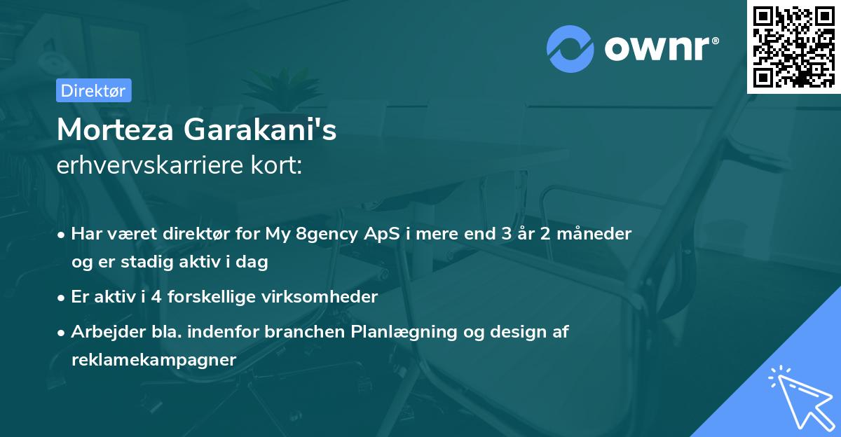 Morteza Garakani's erhvervskarriere kort
