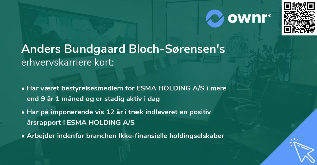 Anders Bundgaard Bloch-Sørensen's erhvervskarriere kort