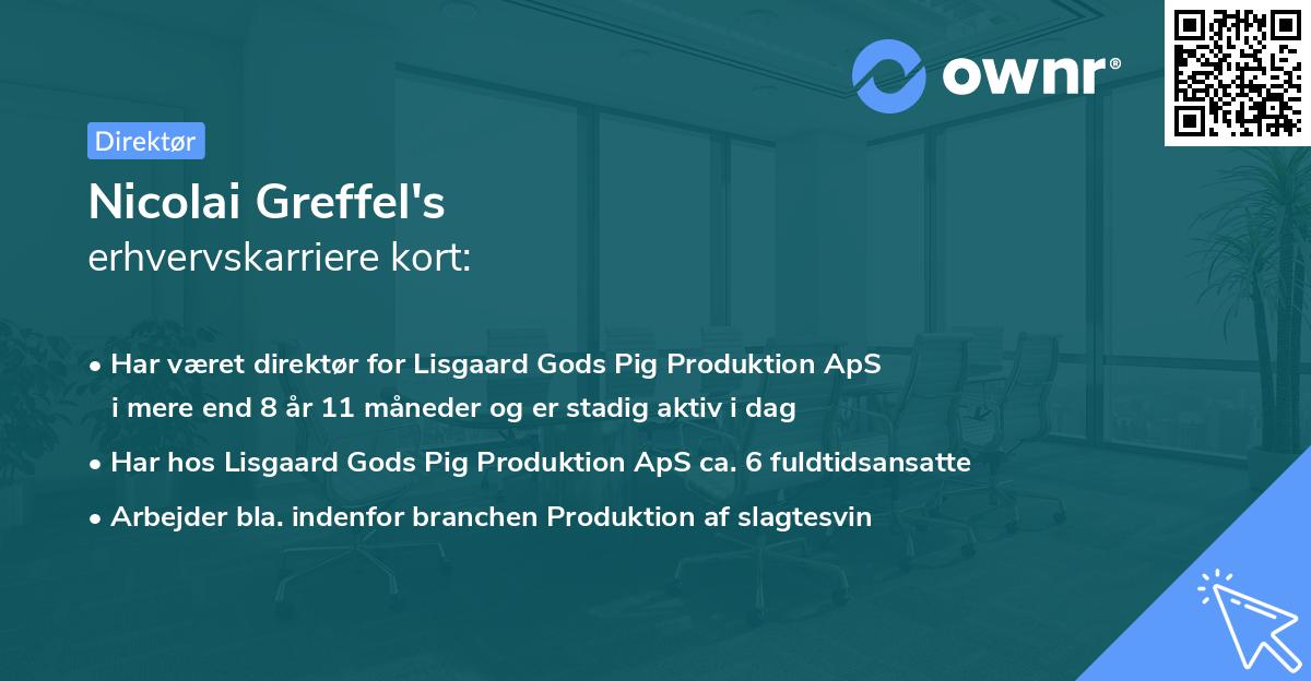 Nicolai Greffel's erhvervskarriere kort