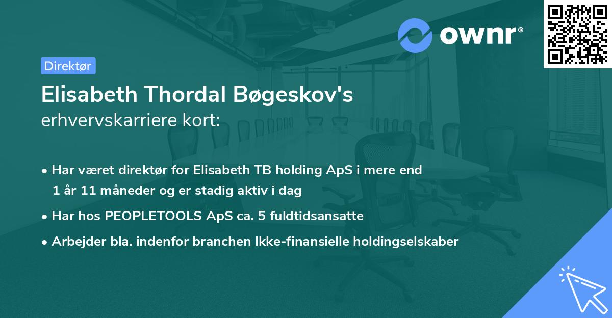 Elisabeth Thordal Bøgeskov's erhvervskarriere kort