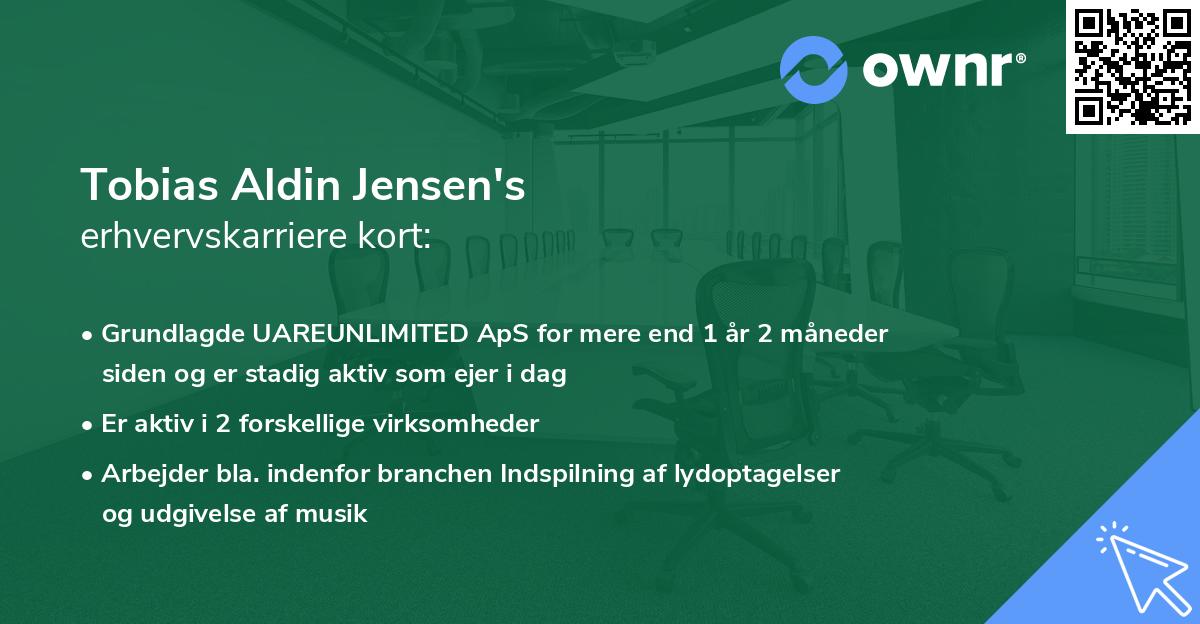 Tobias Aldin Jensen's erhvervskarriere kort
